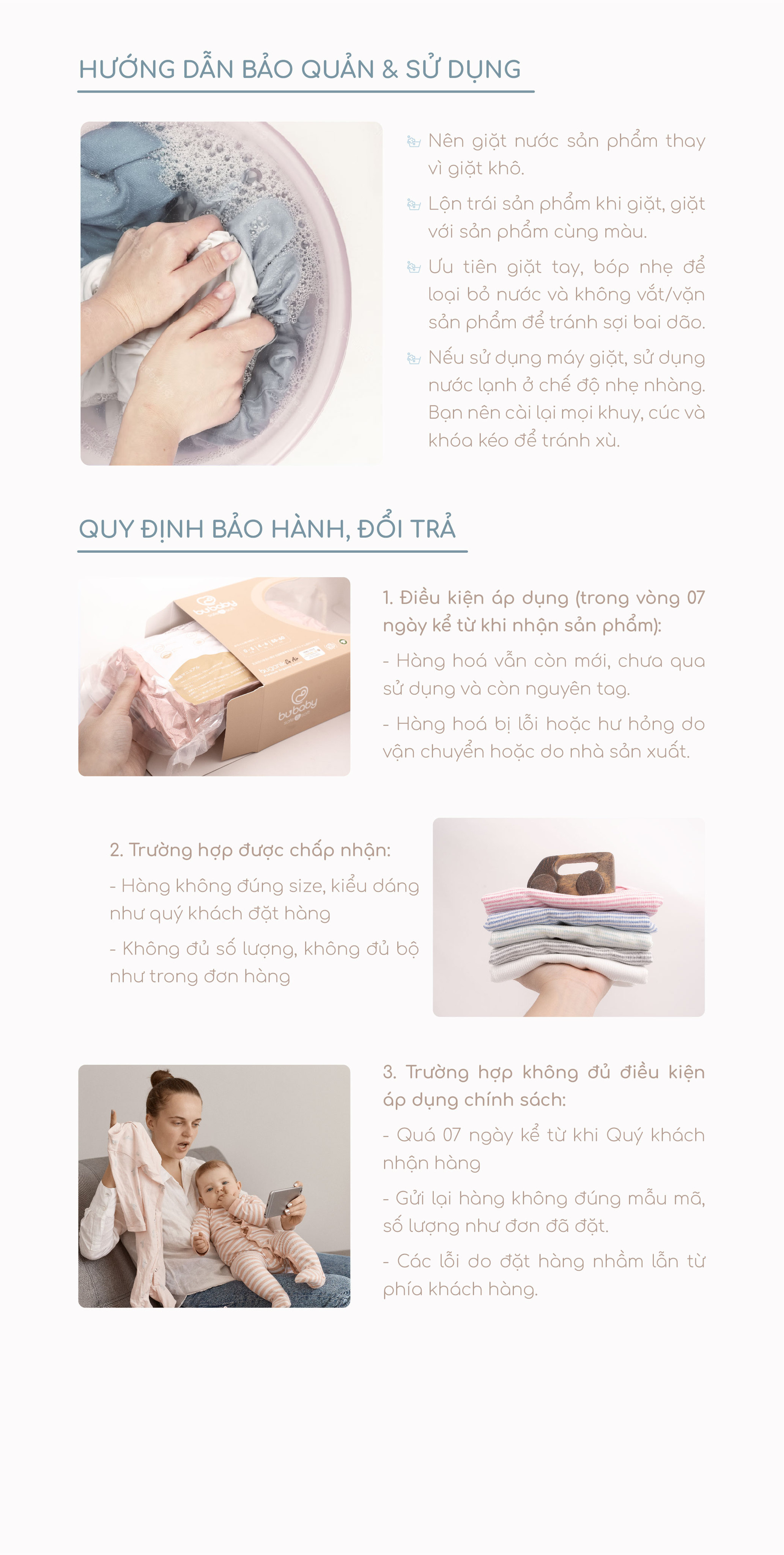Mô tả Body đùi, ngắn tay cài giữa Bambus BBB230205 | Quần áo chính hãng BU Baby - 3