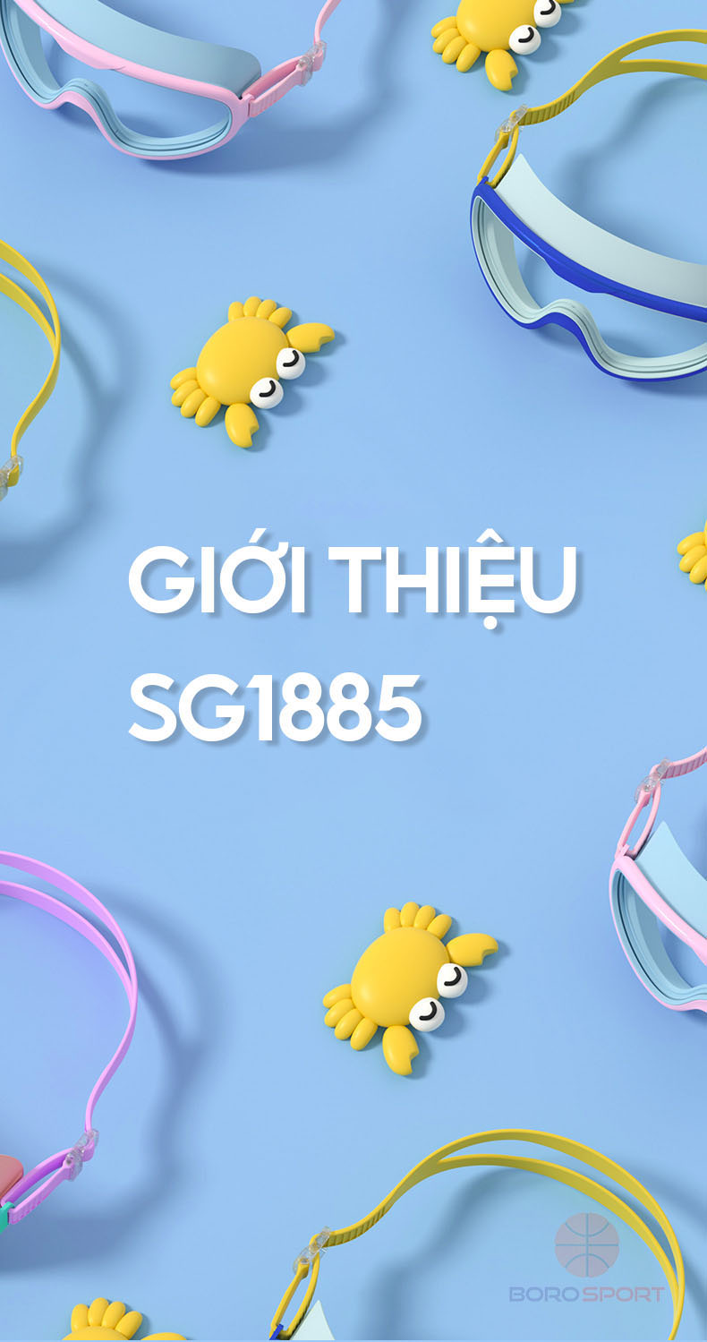 Mô tả Kính Bơi Trẻ Em Tặng Kèm Bịt Tai Kính Bơi Cho Bé Tầm Nhìn Rộng Chống UV Dây Đeo Êm Ái Cleacco SG1885 Boro Sport - 2