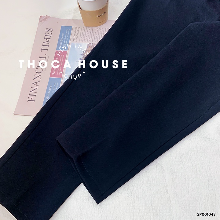 Mô tả Quần tây đi học xanh đen, đen THOCA HOUSE quần baggy công sở form suông dài - 4