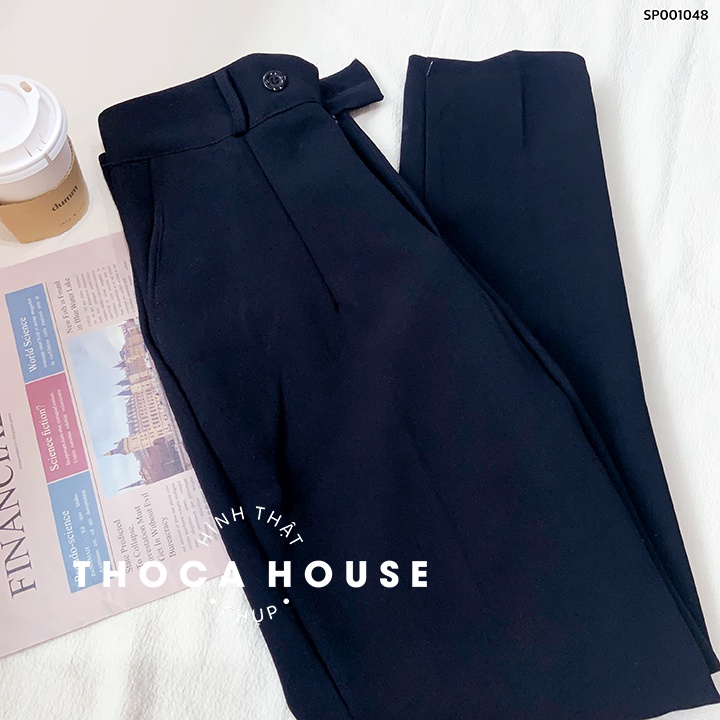 Mô tả Quần tây đi học xanh đen, đen THOCA HOUSE quần baggy công sở form suông dài - 5