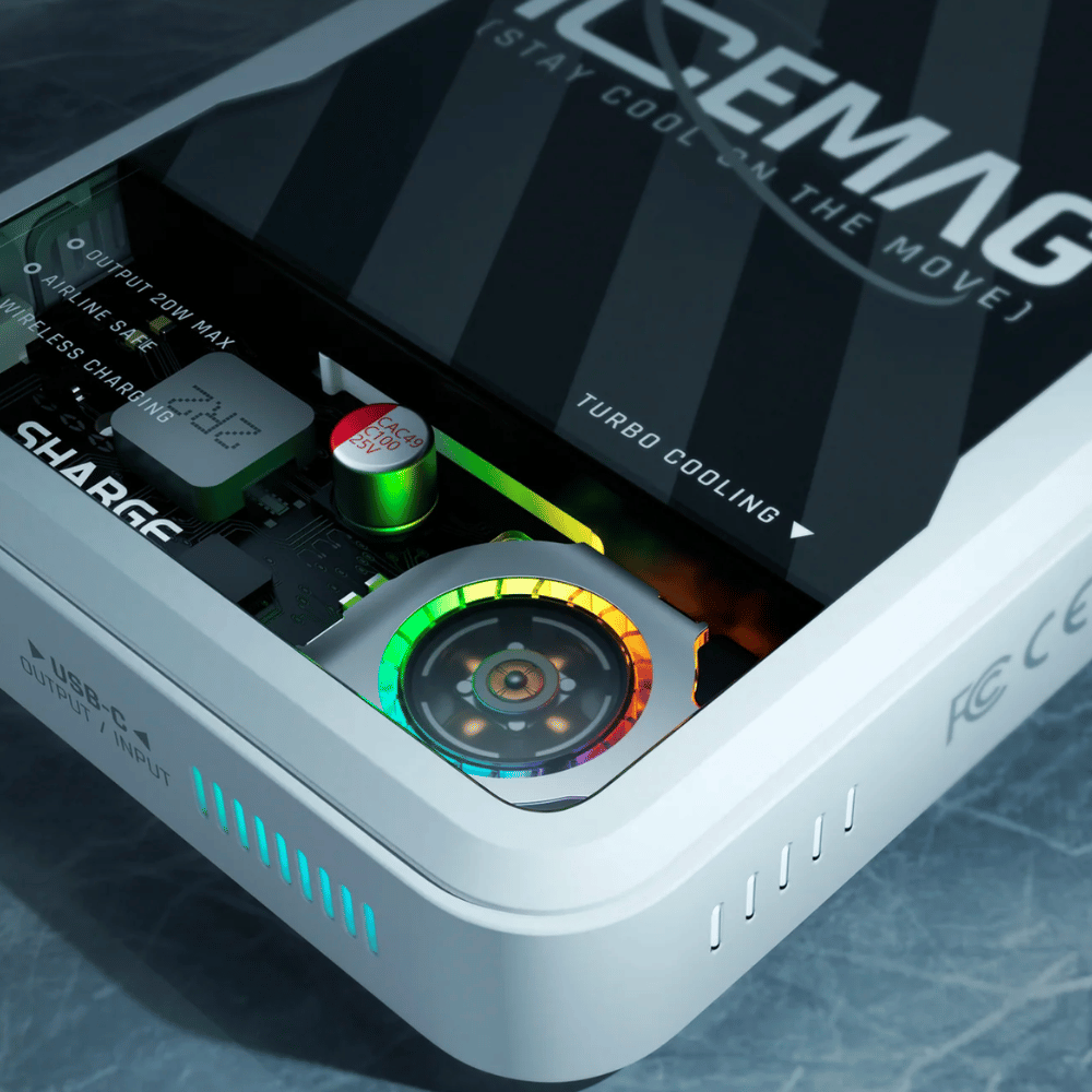 Mô tả Sạc Dự Phòng Sharge ICEMAG 10.000mAh Trong Suốt, Hỗ Trợ Sạc Không Dây, Sạc Nhanh 20W, Quạt Làm Mát Đổi Màu LED RGB - 3