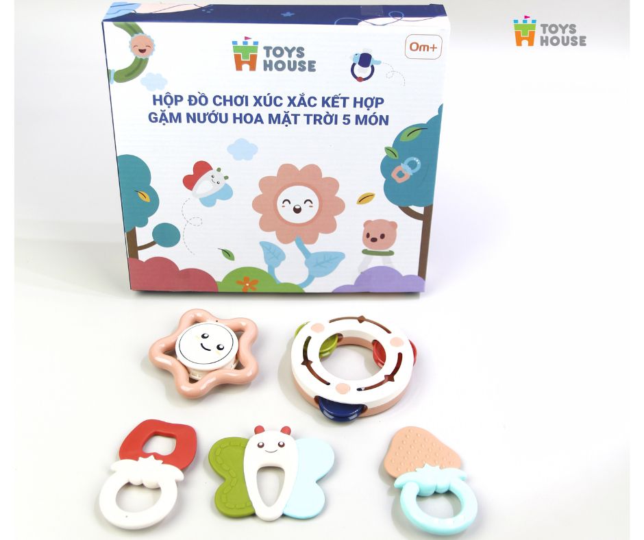 Mô tả Hộp đồ chơi xúc xắc kết hợp gặm nướu 5 món cho bé Toyhouse 11532 - 1