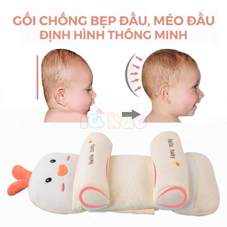 Mô tả Gối Chặn Định Hình Đầu IQKAO Cho Bé – Gối Cotton Mềm Mại, Lõi Vỏ Hạt Kiều Mạch, Tư Thế Chuẩn, Chống Bẹp Đầu BG05 - 3