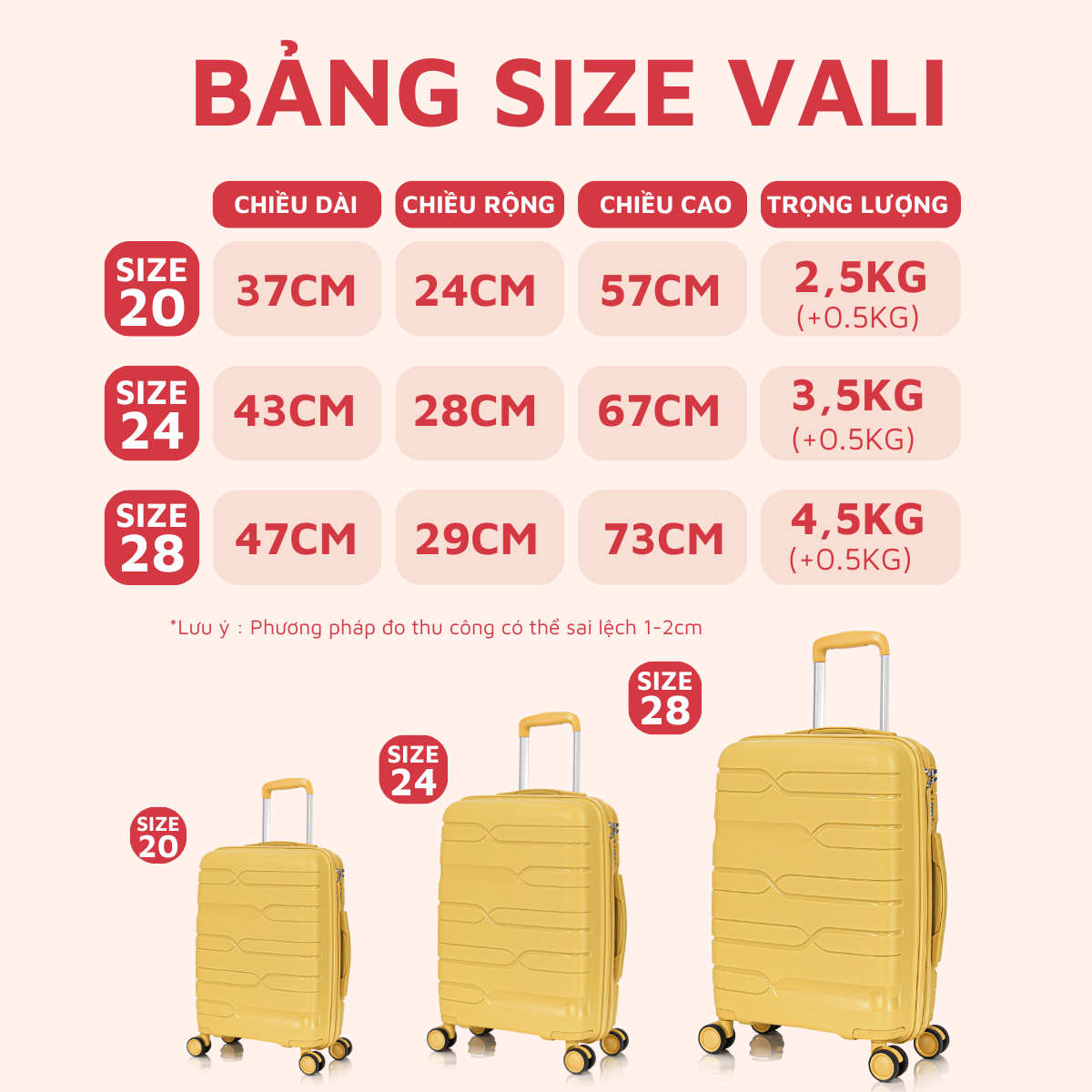 Mô tả Vali Kéo Du Lịch Nhựa PP01 Cao Cấp Kingsun Chống Va Đập Size 20/24, Bảo Hành 5 Năm - 4