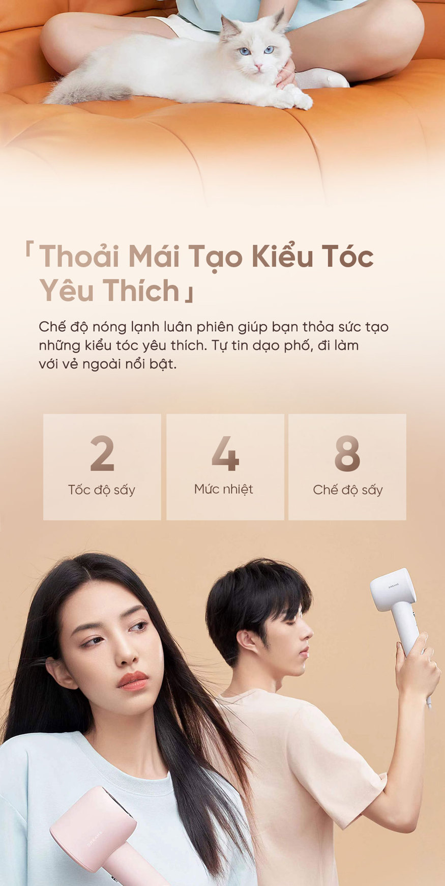 Máy sấy tóc Dreame Hair Gleam AHD12A