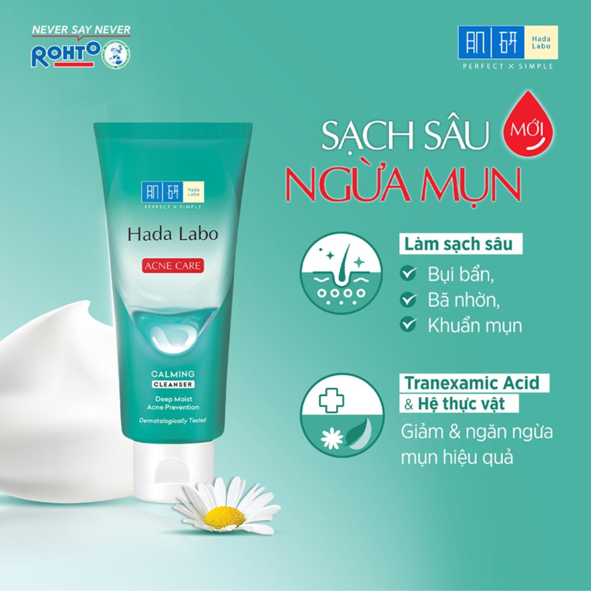 Mô tả Hada Labo Sữa Rửa Mặt Dạng Kem Advanced Nourish / Perfect White / Acne Care / Pro Anti Aging 80g - 4