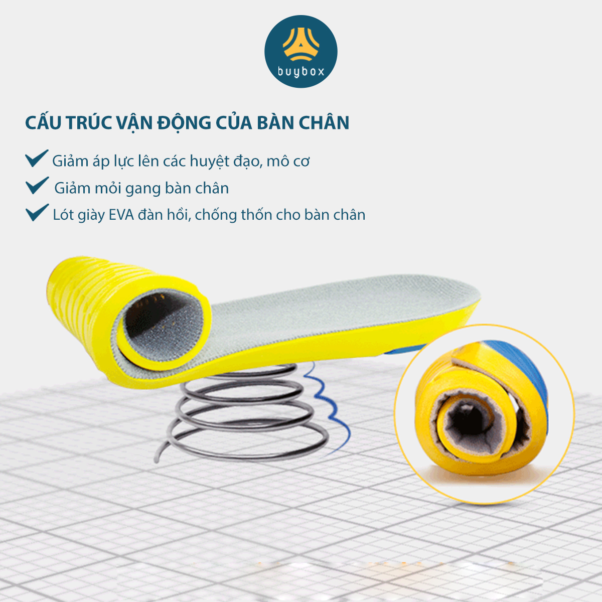 Mô tả Lót giày thể thao EVA biết thở và có gel chống thốn gót buybox BBPK26 - 4