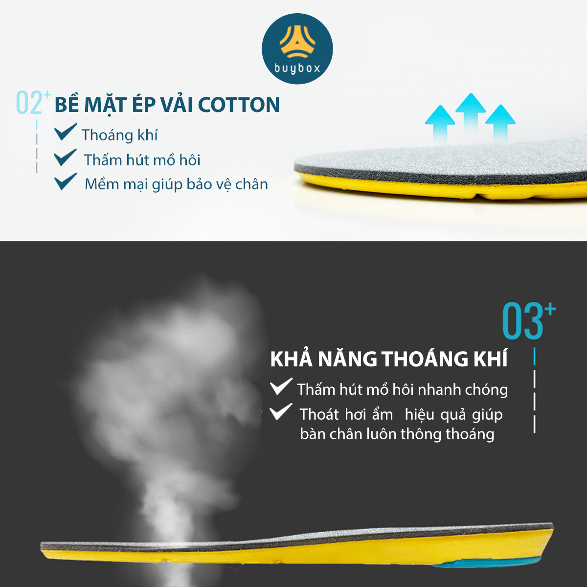 Mô tả Lót giày thể thao EVA biết thở và có gel chống thốn gót buybox BBPK26 - 6