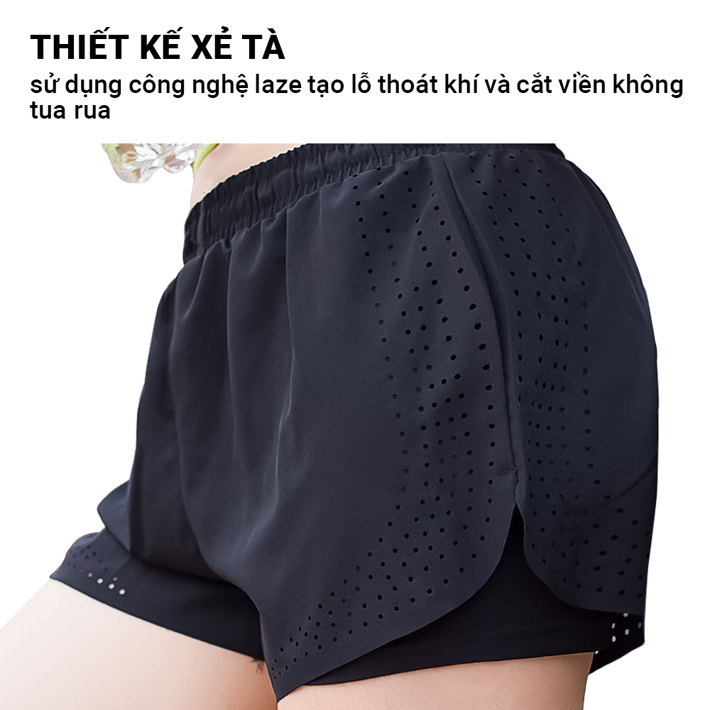Mô tả Quần đùi boxer Gladimax Không Viền 2 lớp chất vải nhẹ và thoáng khí tập gym, chạy bộ, aerobic - 2