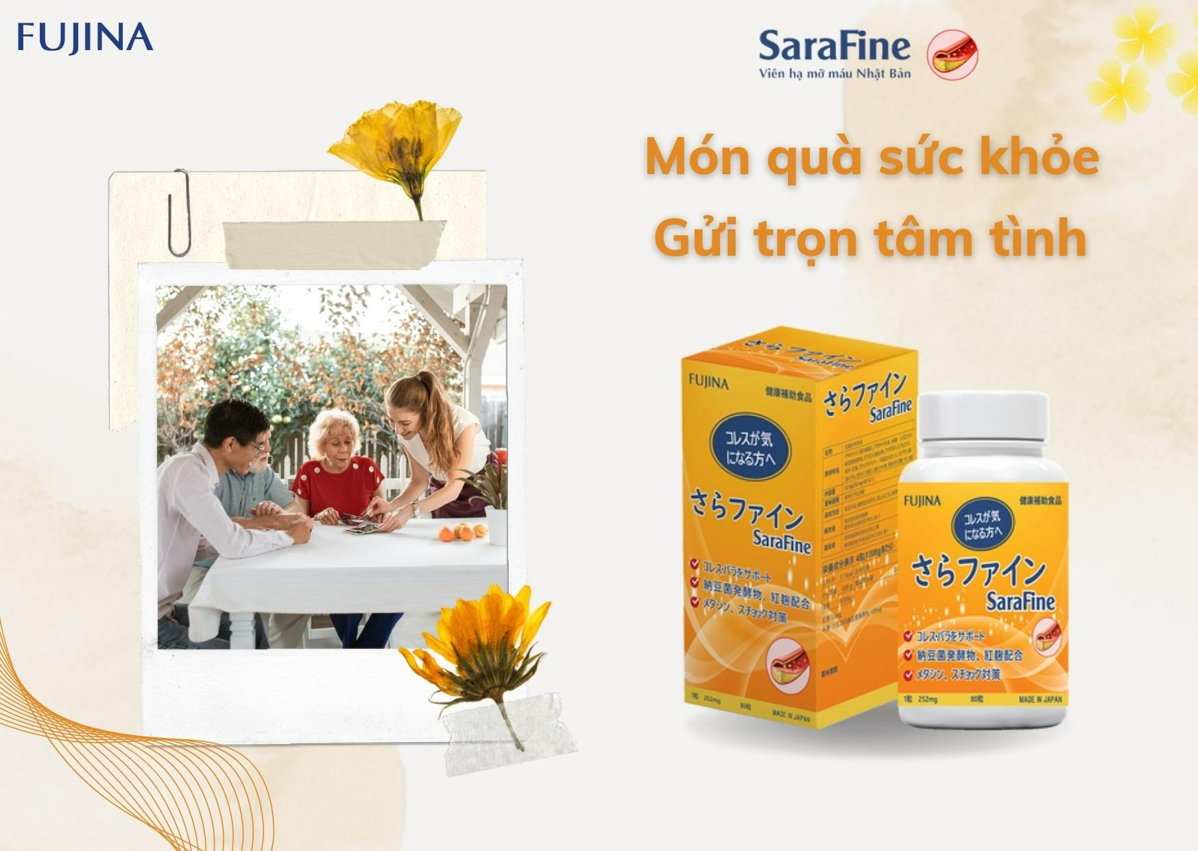 Mô tả Viên hỗ trợ giảm mỡ máu SaraFine Nhật Bản 80 viên, giúp giảm tình trạng gan nhiễm mỡ - 2