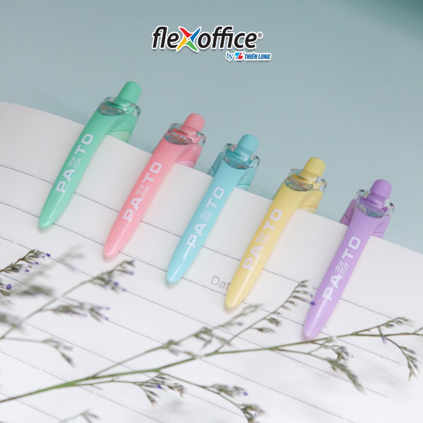 Mô tả Hộp 5 cây Bút Gel Thiên Long FO-GELB039/VN ngòi 0.6mm - Bút gel 5 tone màu pastel mực xanh bút dạng mực dầu viết trơn êm - 1