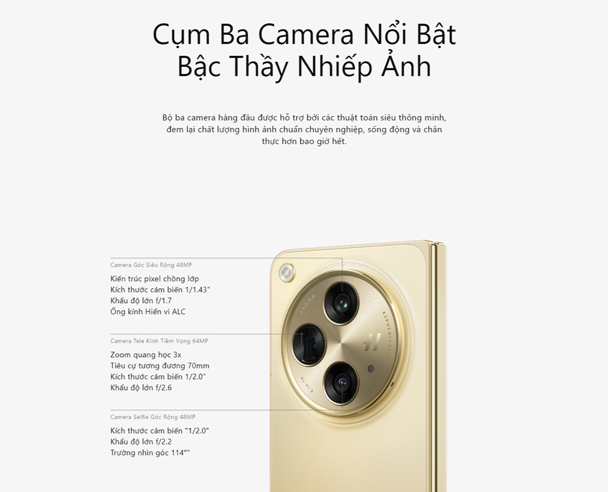 Mô tả Điện thoại OPPO FIND N3 (16GB/512GB) | Điện thoại gập đẳng cấp | Nếp gập tàng hình | Màn hình 2k - Hàng chính hãng - 8