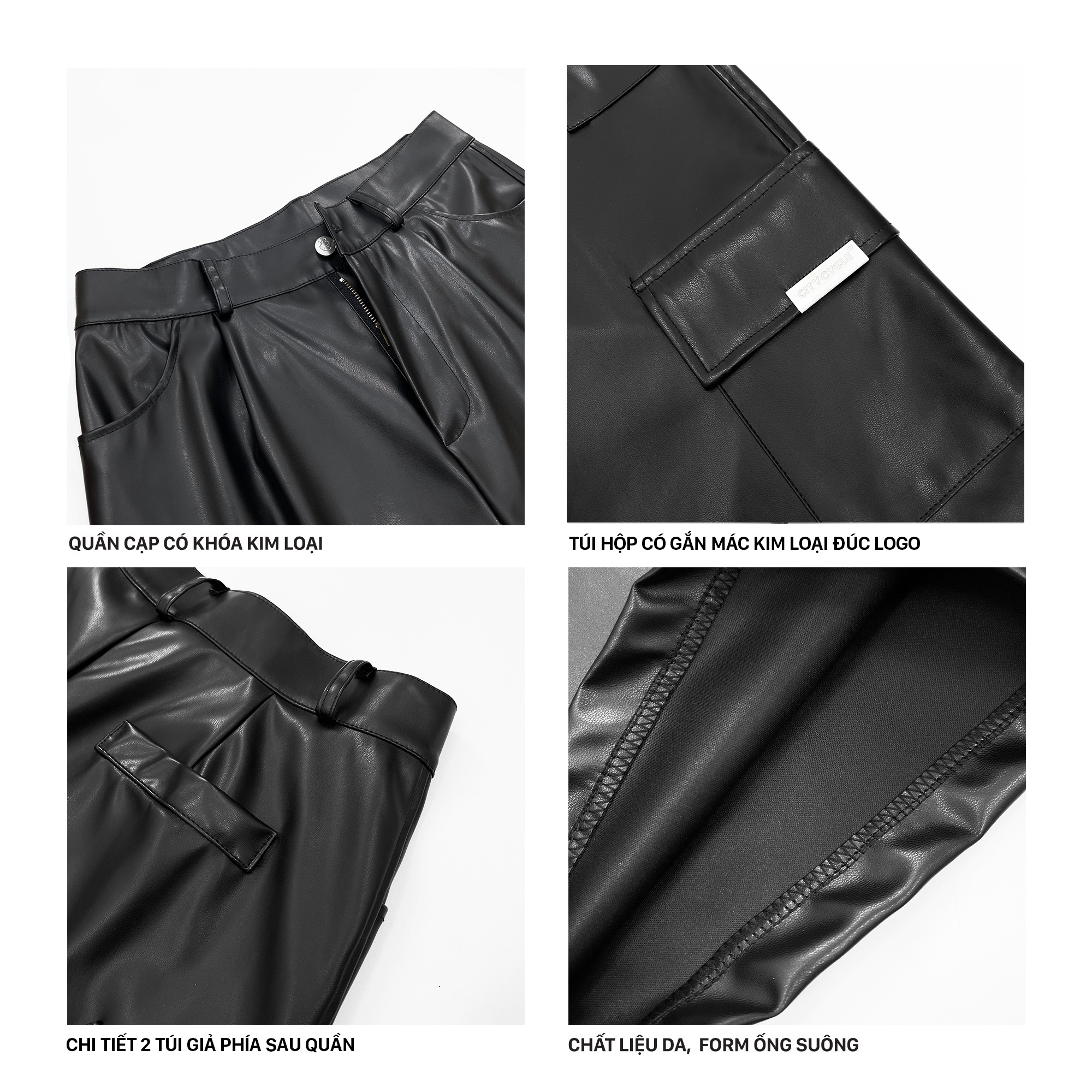 Quần Da Local Brand Nebula City Cycle ống suông form rộng unisex ...