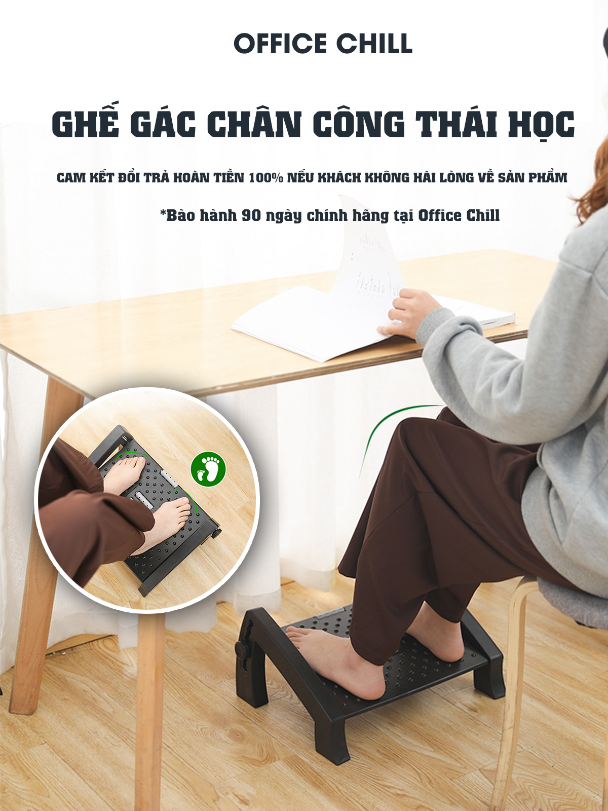 Ergonomic Footrest Ghế Gác Chân Công Thái Học Ghế Kê Chân Văn Phòng ...