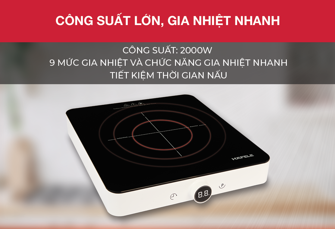 Mô tả Bếp từ đơn Hafele HSI-21FW - 536.61.990 - 2