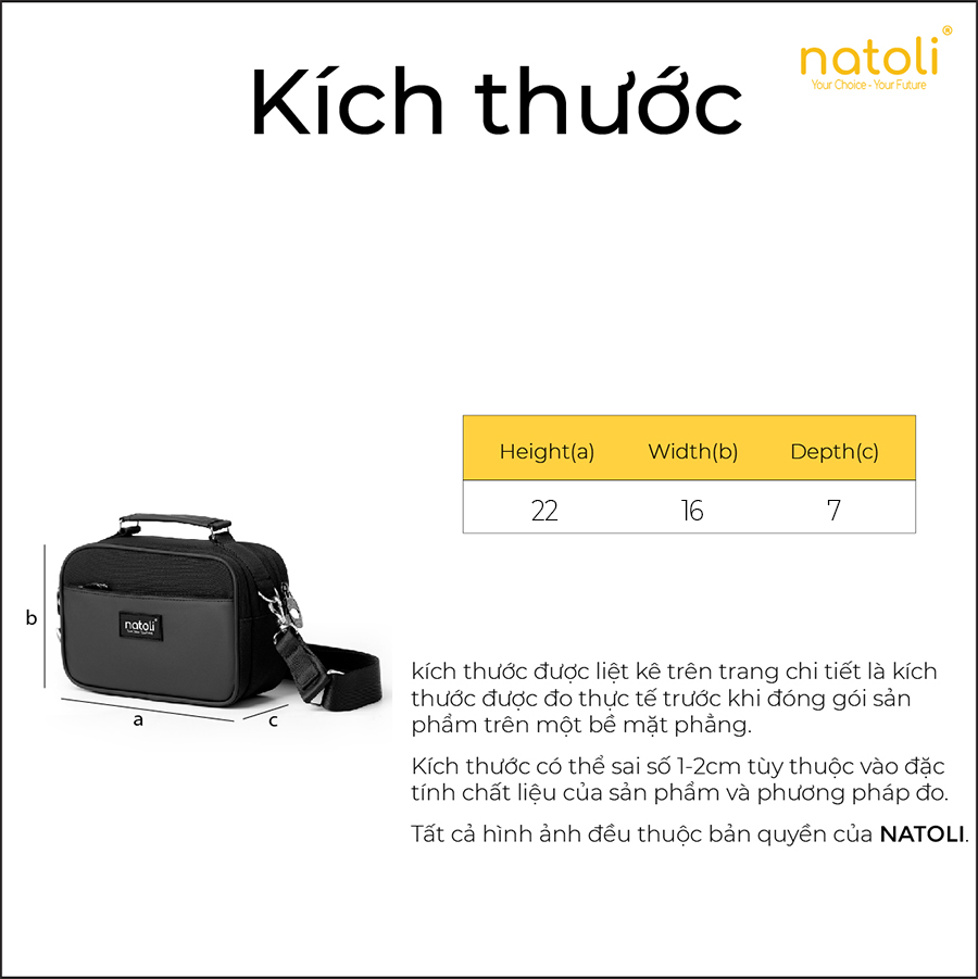 Mô tả Túi đeo chéo nam thương hiệu Natoli nhiều ngăn chống nước cao cấp BST CLASSIC CROSSBAG T8 - 5