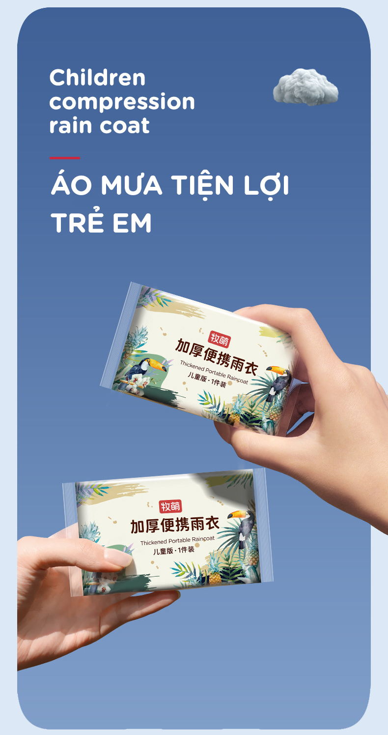 Mô tả Áo Mưa Giá Ưa Đãi Áo Mưa Du Lịch Bỏ Túi Nhỏ Gọn Chất Liệu PE Dai Có Thể Tái Sử Dụng Nhiều Lần Cleacco AMTL Boro Sport - 1