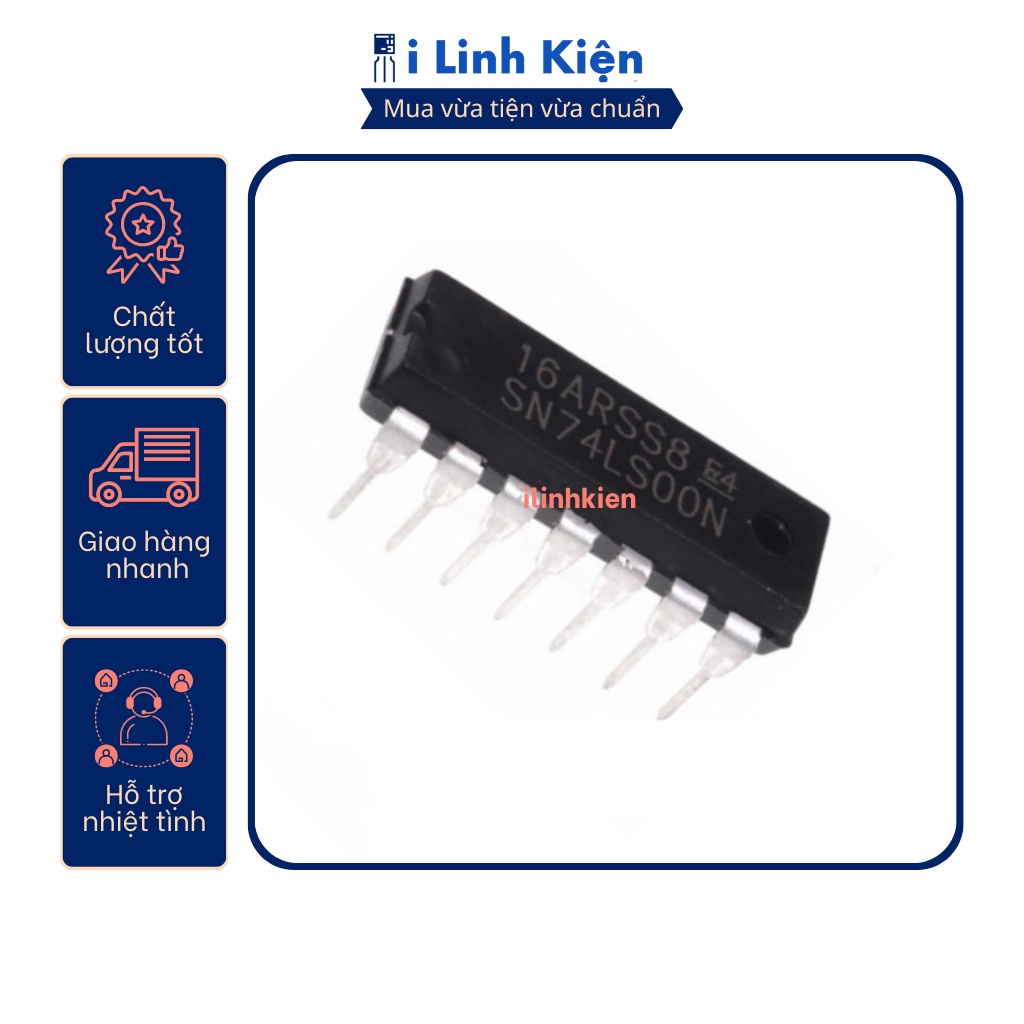 Ic chức năng 74LS00 SN74LS00N DIP-14 chính hãng TI chất lượng | Shopee ...