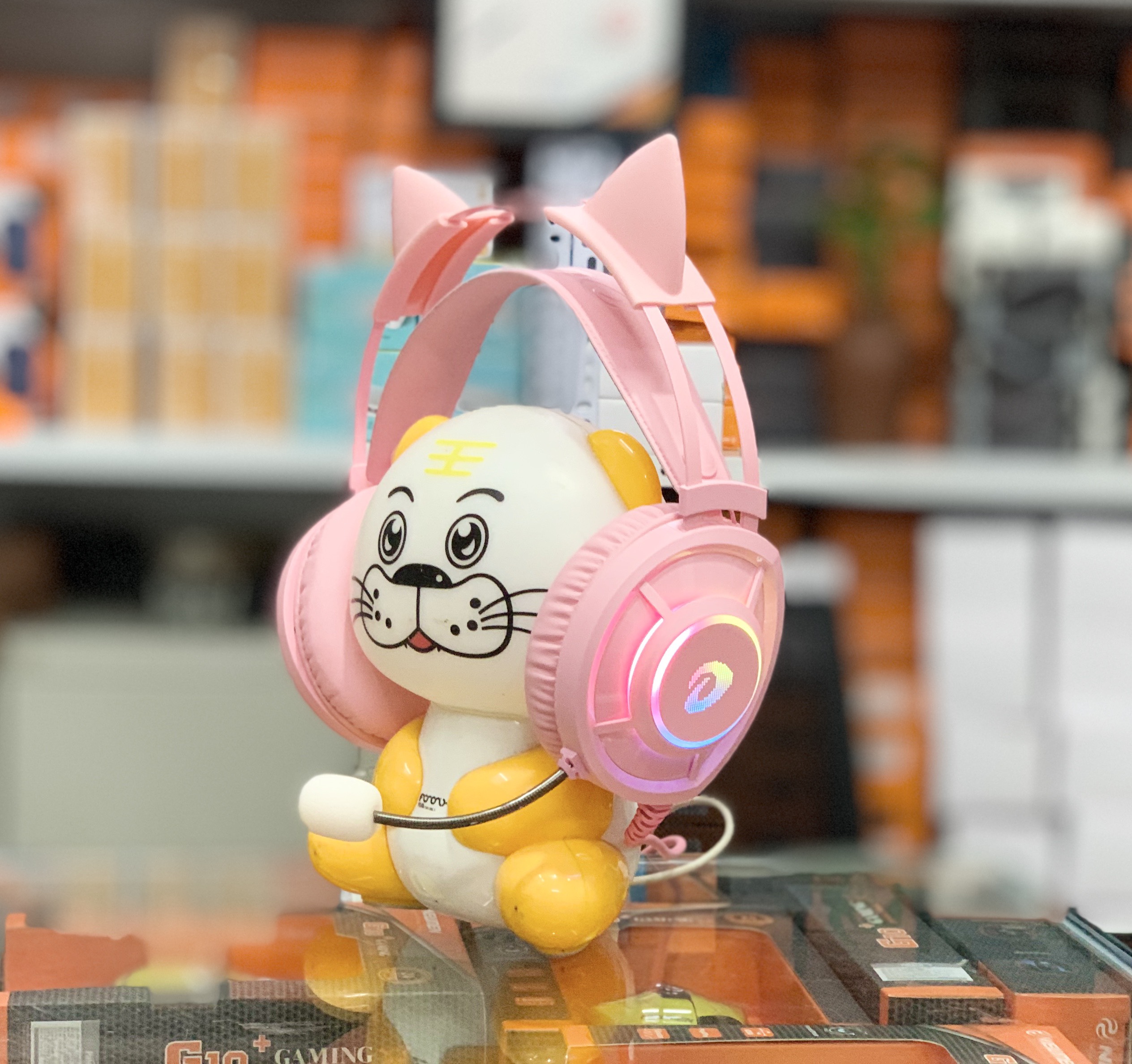 Mô tả Tai nghe Gaming Dareu EH469 Queen 7.1 RGB Led - Hồng Pink Có Tai Mèo - 2
