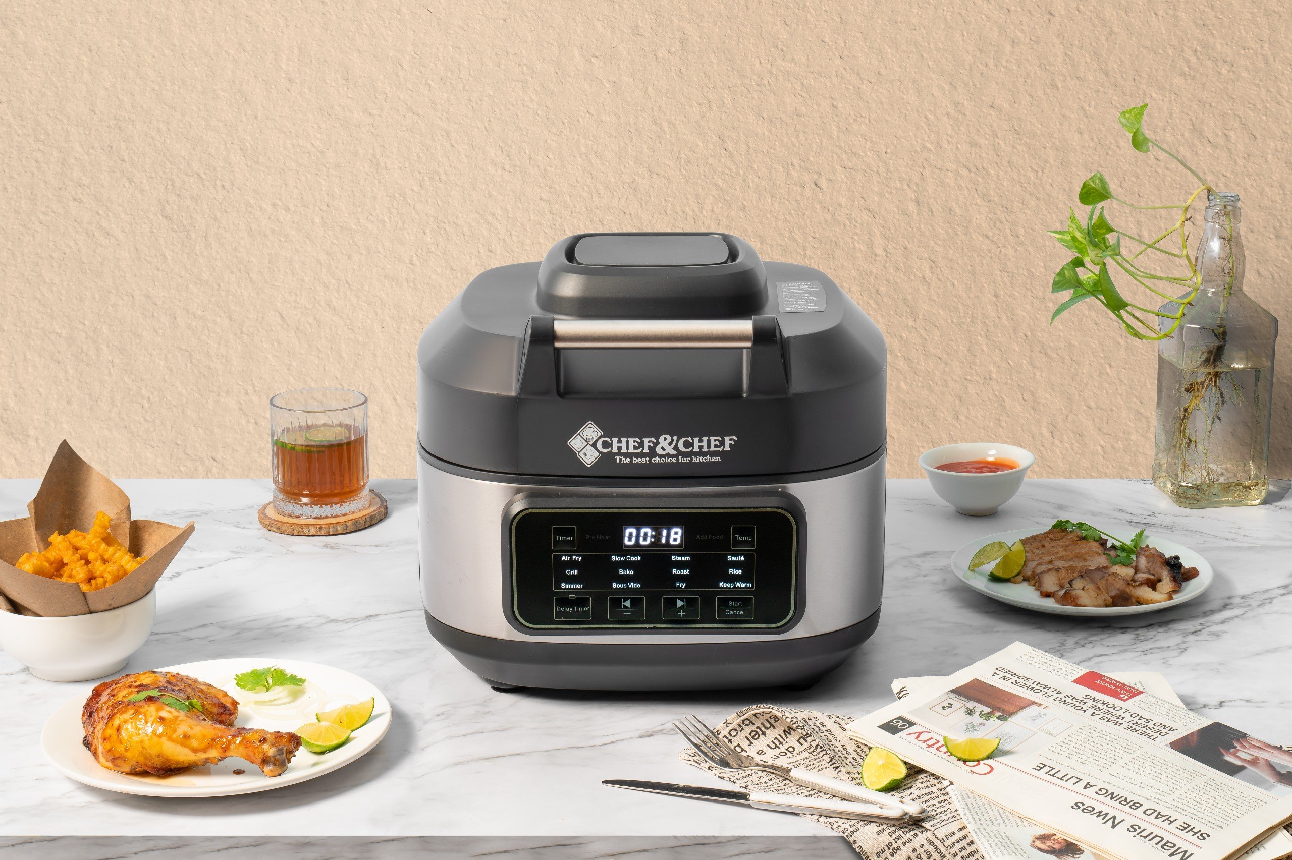Mô tả Nồi Nướng CHEF&CHEF 12 in 1 – Thiết Kế Hiện Đại, Sang Trọng - 1
