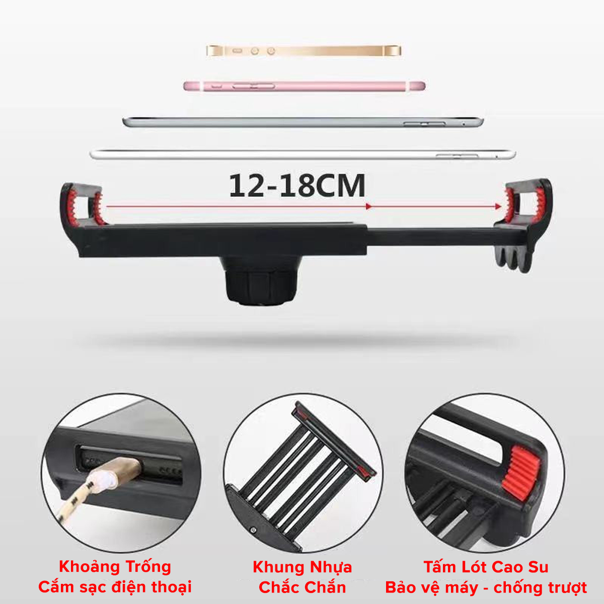 Mô tả Giá Đỡ Điện Thoại, Máy Tính Bảng 12 - 18cm, Ipad Xem Phim Lướt Web Livetream Kẹp Đầu Giường, Kẹp Bàn Chính Hãng Amalife - 4