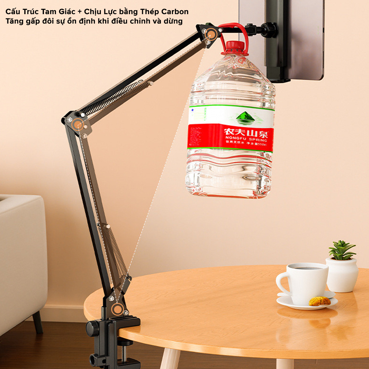 Mô tả Giá Đỡ Điện Thoại, Máy Tính Bảng 12 - 18cm, Ipad Xem Phim Lướt Web Livetream Kẹp Đầu Giường, Kẹp Bàn Chính Hãng Amalife - 8
