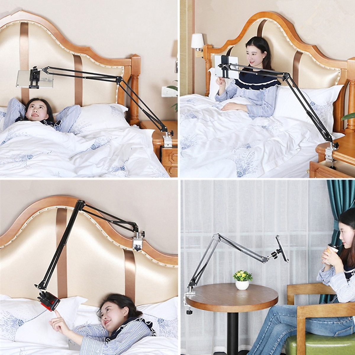 Mô tả Giá Đỡ Điện Thoại, Máy Tính Bảng 12 - 18cm, Ipad Xem Phim Lướt Web Livetream Kẹp Đầu Giường, Kẹp Bàn Chính Hãng Amalife - 9