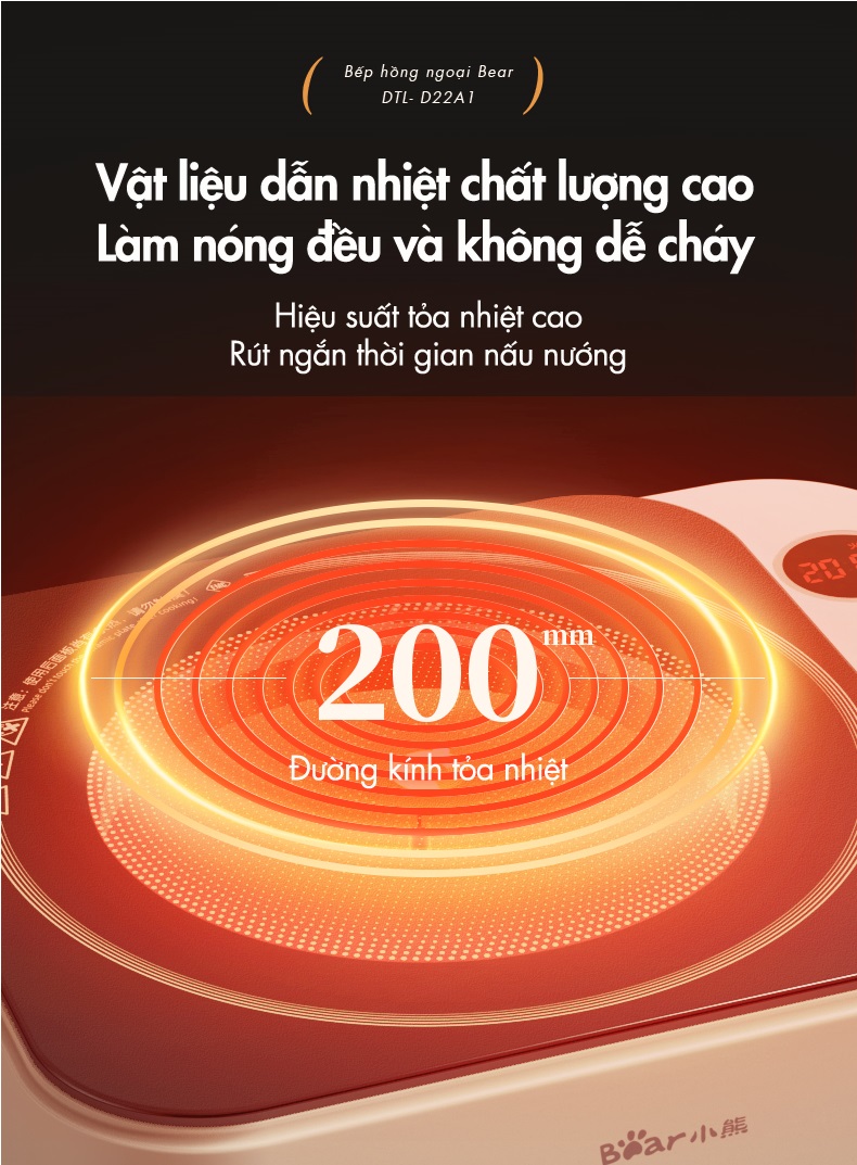 Mô tả Bếp Hồng Ngoại Cao Cấp Bear DTL-D22A1 - Hàng Chính Hãng - 8