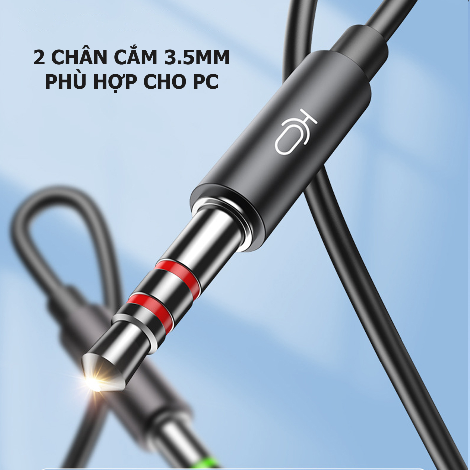 Tai nghe PC gaming có dây cho máy tính bàn PC có mic đàm thoại dây dài ...