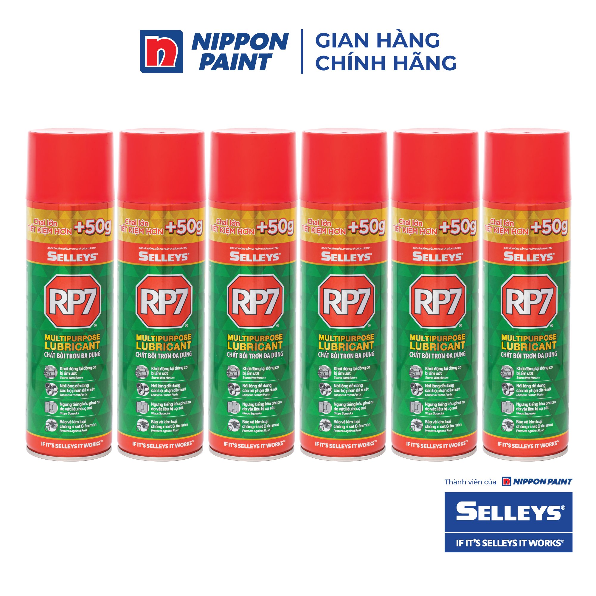Combo 06 Chai Xịt Chống Rỉ Sét Và Bôi Trơn RP7- Hàng chính hãng SELLEYS ...