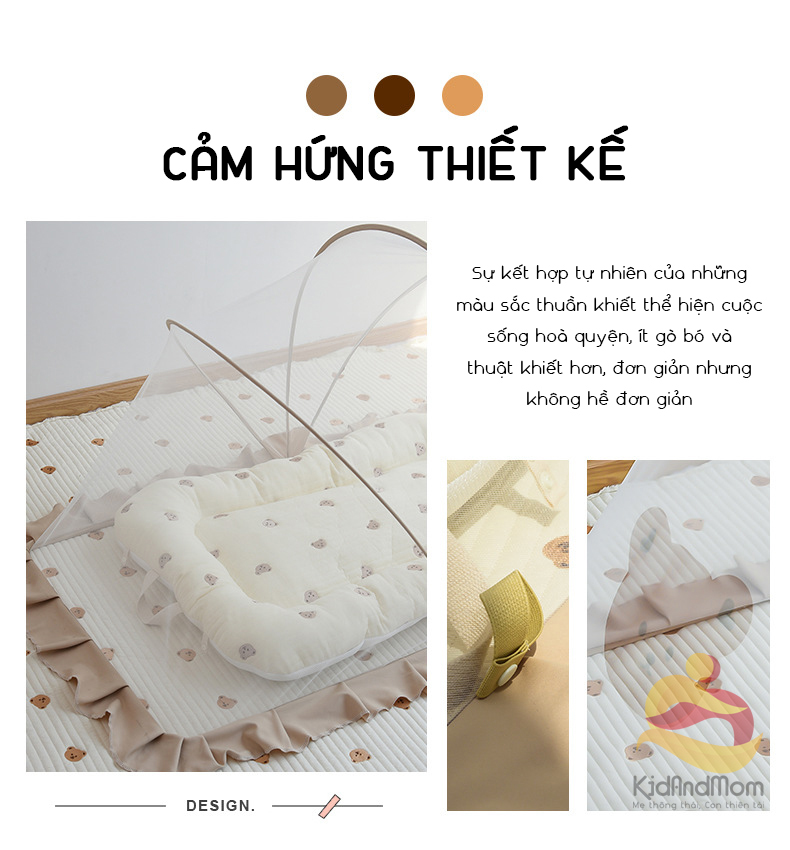 Mô tả Màn chống muỗi cho bé màn chụp gấp gọn KidAndMom phong cách Hàn Quốc che chắn cho trẻ ngủ ngon - 2
