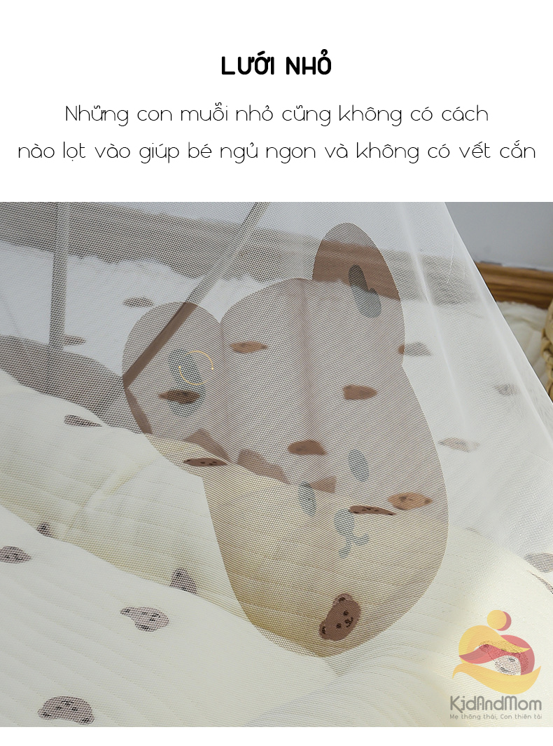 Mô tả Màn chống muỗi cho bé màn chụp gấp gọn KidAndMom phong cách Hàn Quốc che chắn cho trẻ ngủ ngon - 4