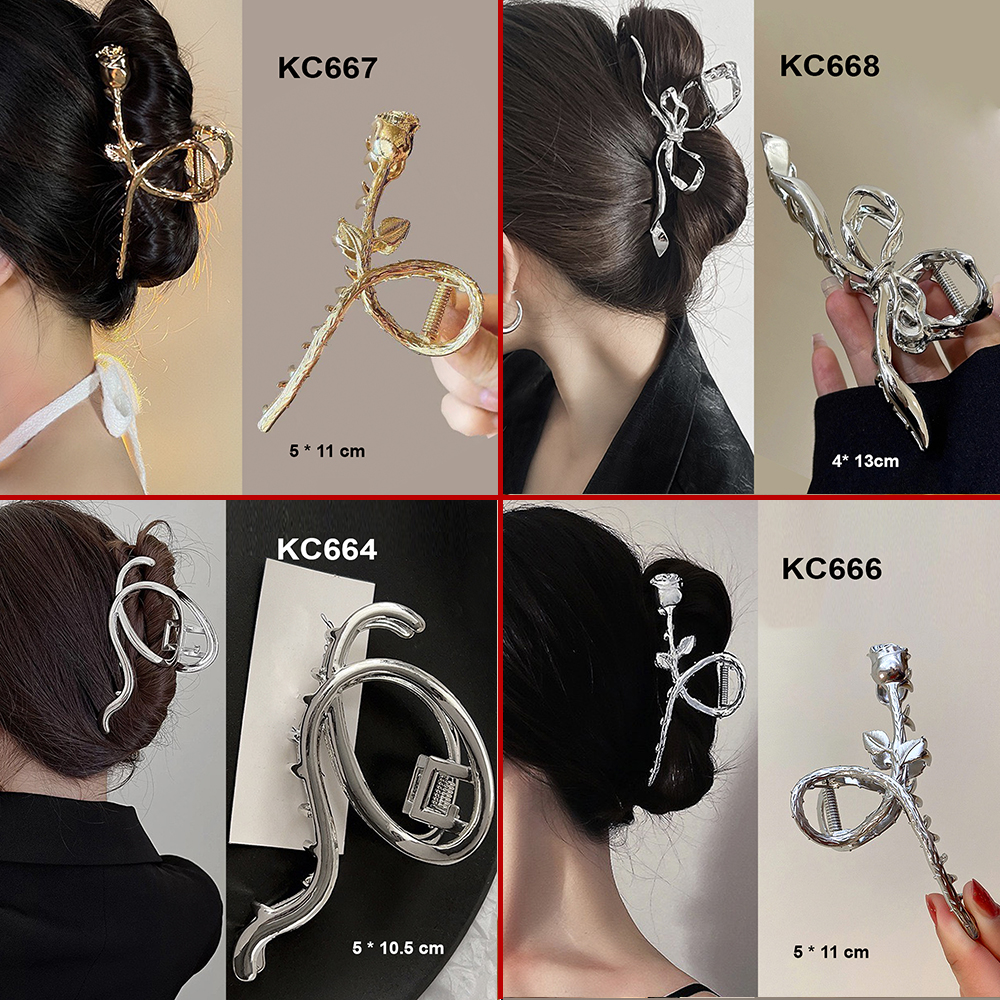 Mô tả GOTI - Kẹp Càng Cua Lớn Hình Hoa Trắng Lá Xanh Đính Hạt Xinh Xắn Quà Tặng Nữ 20/10 8/3 – Phụ Kiện Tóc Thanh Lịch KC609 - 10