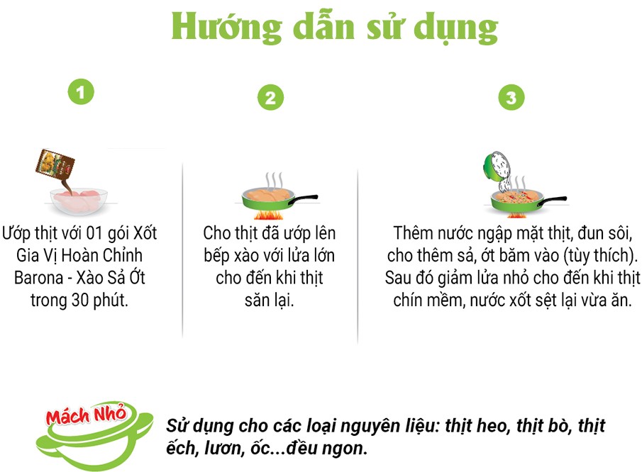 Mô tả Gia Vị Xào Sả Ớt Barona 80g ướp ngon chuẩn vị không cần nêm nếm - 3