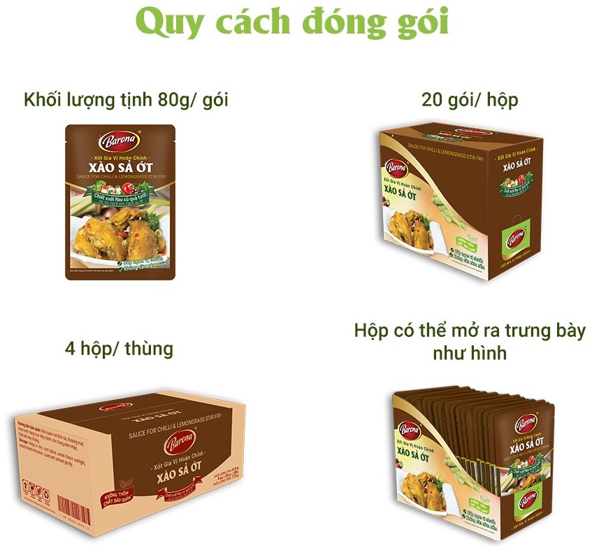 Mô tả Gia Vị Xào Sả Ớt Barona 80g ướp ngon chuẩn vị không cần nêm nếm - 5