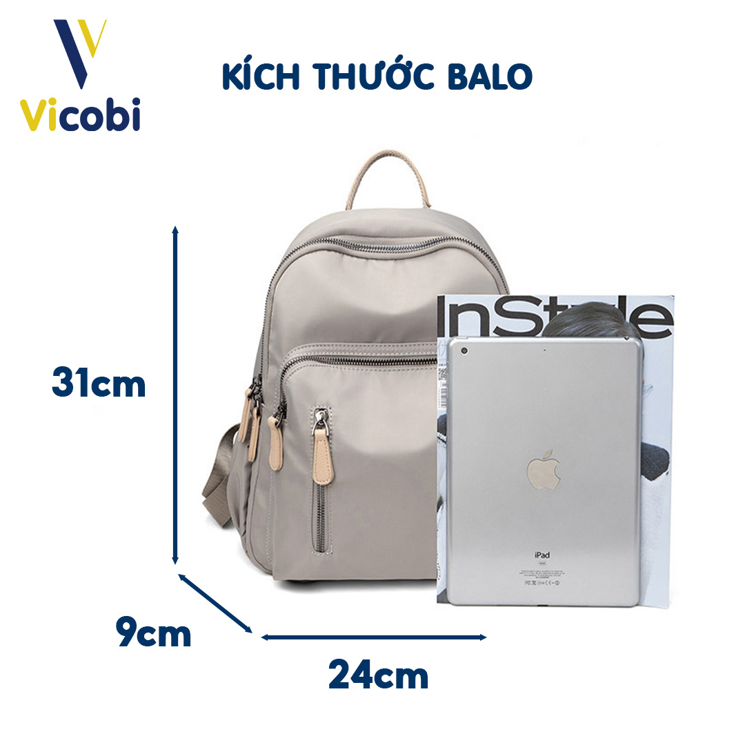 Mô tả Balo nữ vải Oxford Bally Vicobi B5, loại nhỏ gọn tiện dụng. - 2