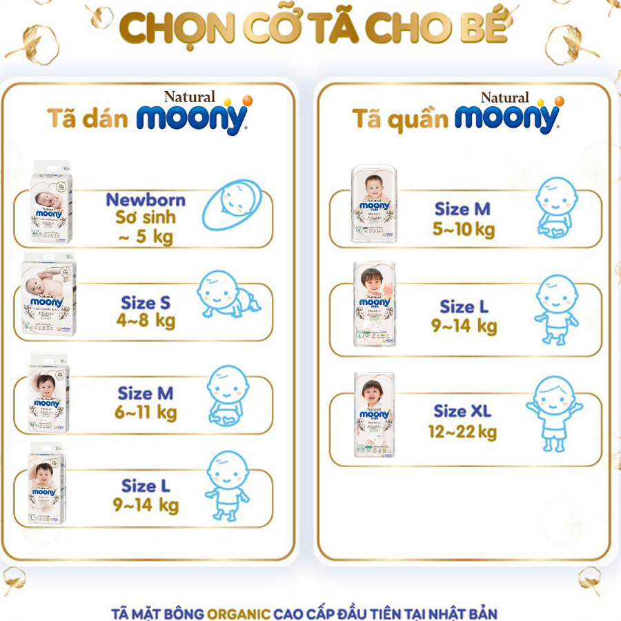 Mô tả Moony Nội Địa - Bỉm tã quần Moony Natural chính hãng, an toàn cho da nhạy - 2