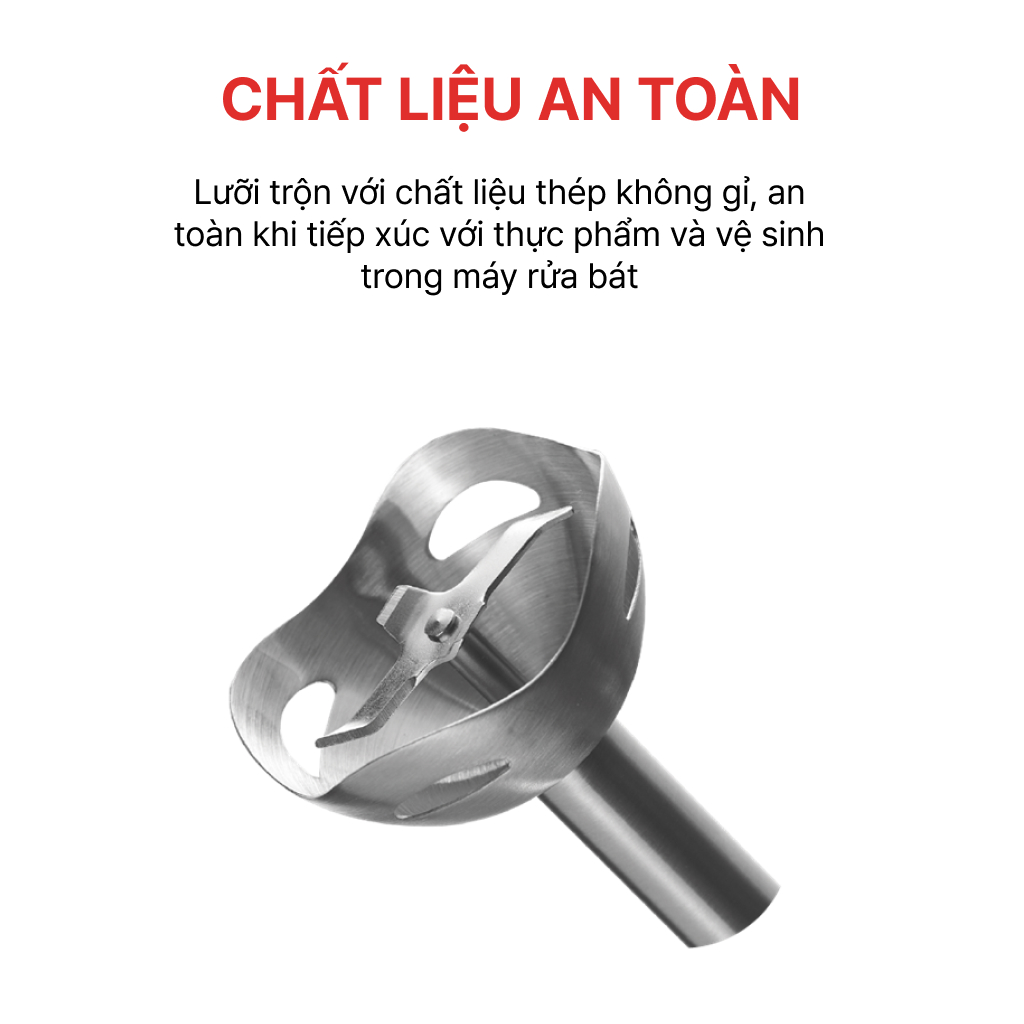 Mô tả Máy Xay Cầm Tay 4 In 1 Đa Năng 1000W HAPPYCOOK, Máy Làm Sinh Tố, Đánh Kem, Đánh Trứng - 5