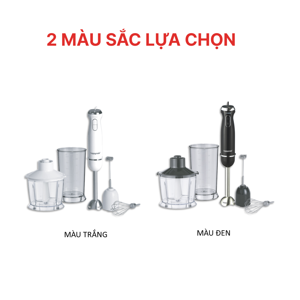 Mô tả Máy Xay Cầm Tay 4 In 1 Đa Năng 1000W HAPPYCOOK, Máy Làm Sinh Tố, Đánh Kem, Đánh Trứng - 7