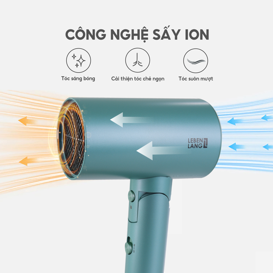 Máy sấy tóc Lebenlang LBL3033 màu xanh