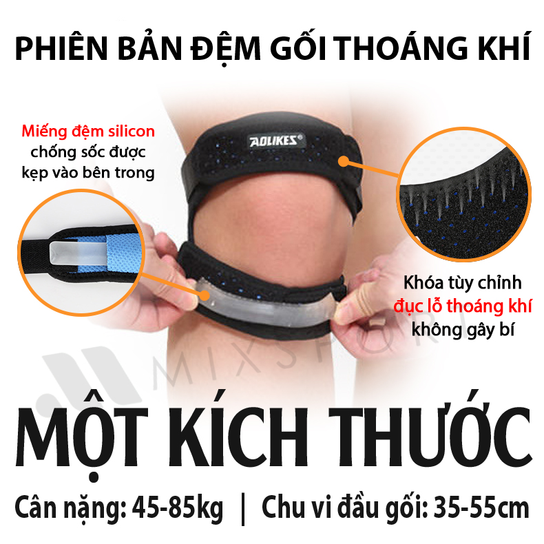 Mô tả Băng Bảo Vệ Đầu Gối MixSport Có Miếng Đệm Đầu Gối Dày Giúp Hạn Chế Chấn Thương Lên Khớp Gối DBG06 - 9