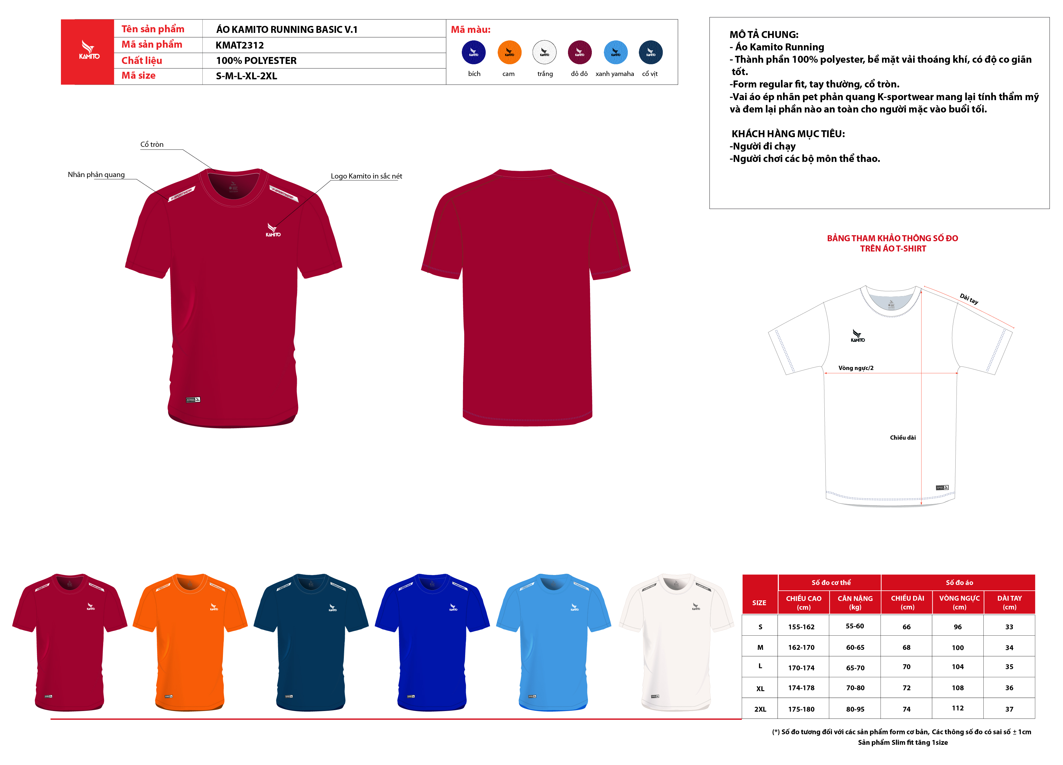Mô tả Áo thun chạy bộ nam Running Kamito K-Sportwear nhanh khô, mát mẻ, tôn dáng, kháng khuẩn, khử mùi - 3