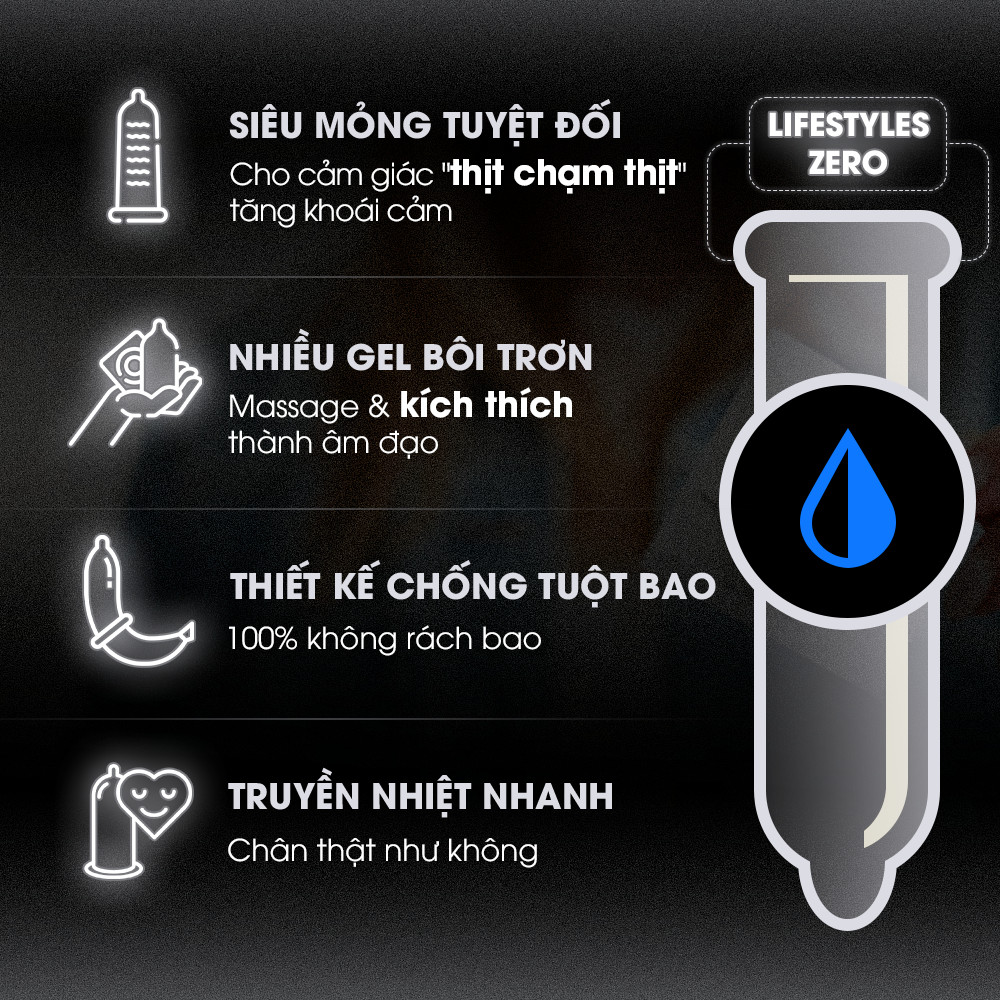 Mô tả Combo Mỏng Chạm Đỉnh - Bao cao su LifeStyles Zero 12 bao + 1 Bao cao su Lifestyles Skyn Elite Nonlatex 10 bao - 2
