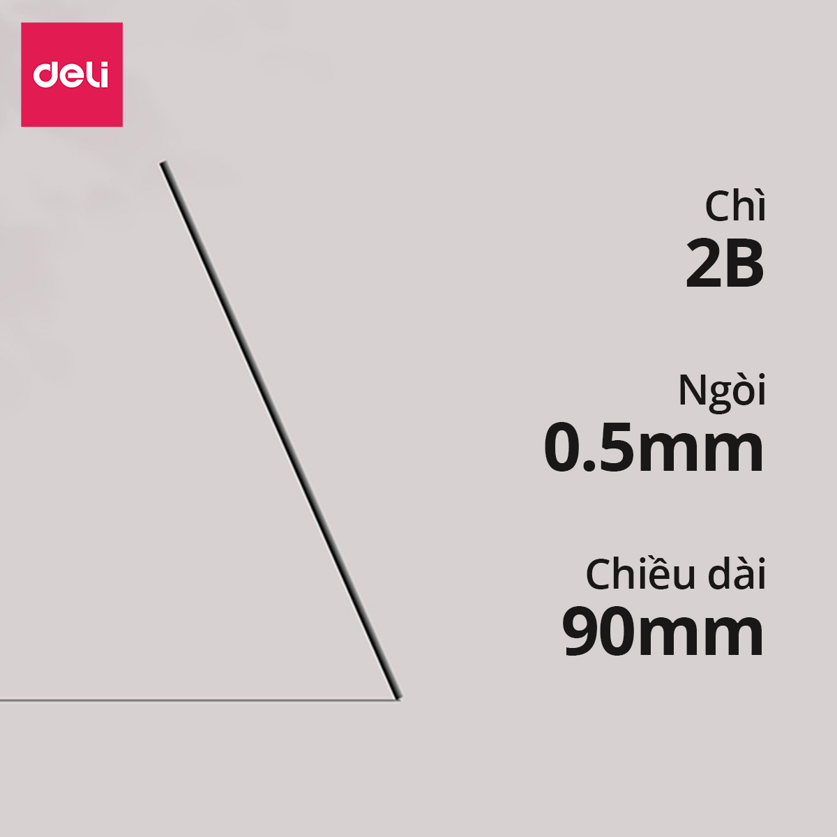 Mô tả Ruột bút chì kim 0.5mm Deli, ngòi chì kim 100 chiếc 2B, lõi chì bấm nhỏ gọn tiện lợi phù hợp cho học sinh, văn phòng - 1
