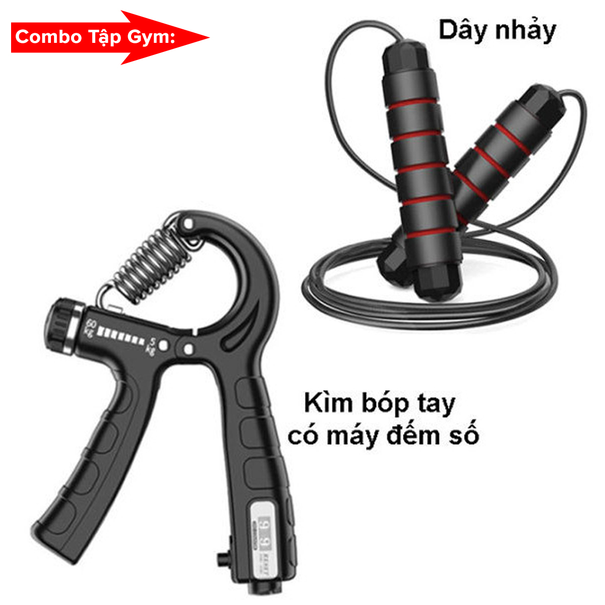 Mô tả COMBO Gậy Bẻ Lò Xo 20kg + Kìm Bóp Tay Đếm Số + Dây Nhảy Lõi Thép, Thanh Lò Xo 20kg Kháng Lực Chính Hãng Amalife - 3