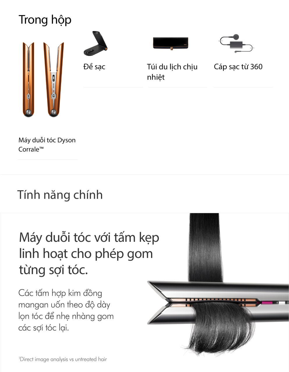 Mô tả Máy duỗi tóc Dyson Corrale ™ HS07 (Vàng đồng/xám trắng) - 2