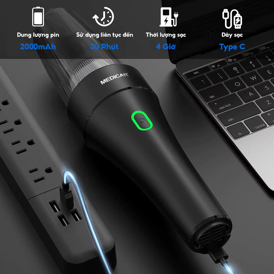 Máy hút bụi Medicar pin 2000mAh