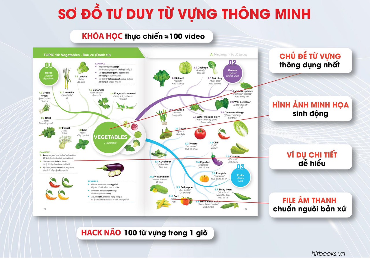 Mô tả Sách Mind map Hack 3000 Từ Tiếng Anh, Tiếng Anh Cho Người Mới Bắt Đầu Và 360 ĐT BQT(Kèm Khóa Học Online 980K) - 1