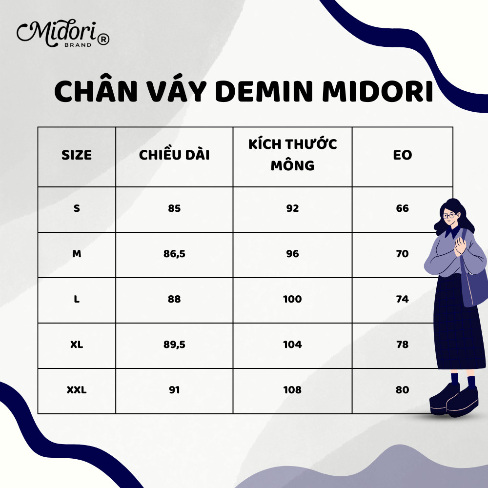 Mô tả Chân váy jean dáng dài  nữ thời trang thiết kế phong cách ulzzang Local Brand Midori Studio - 1