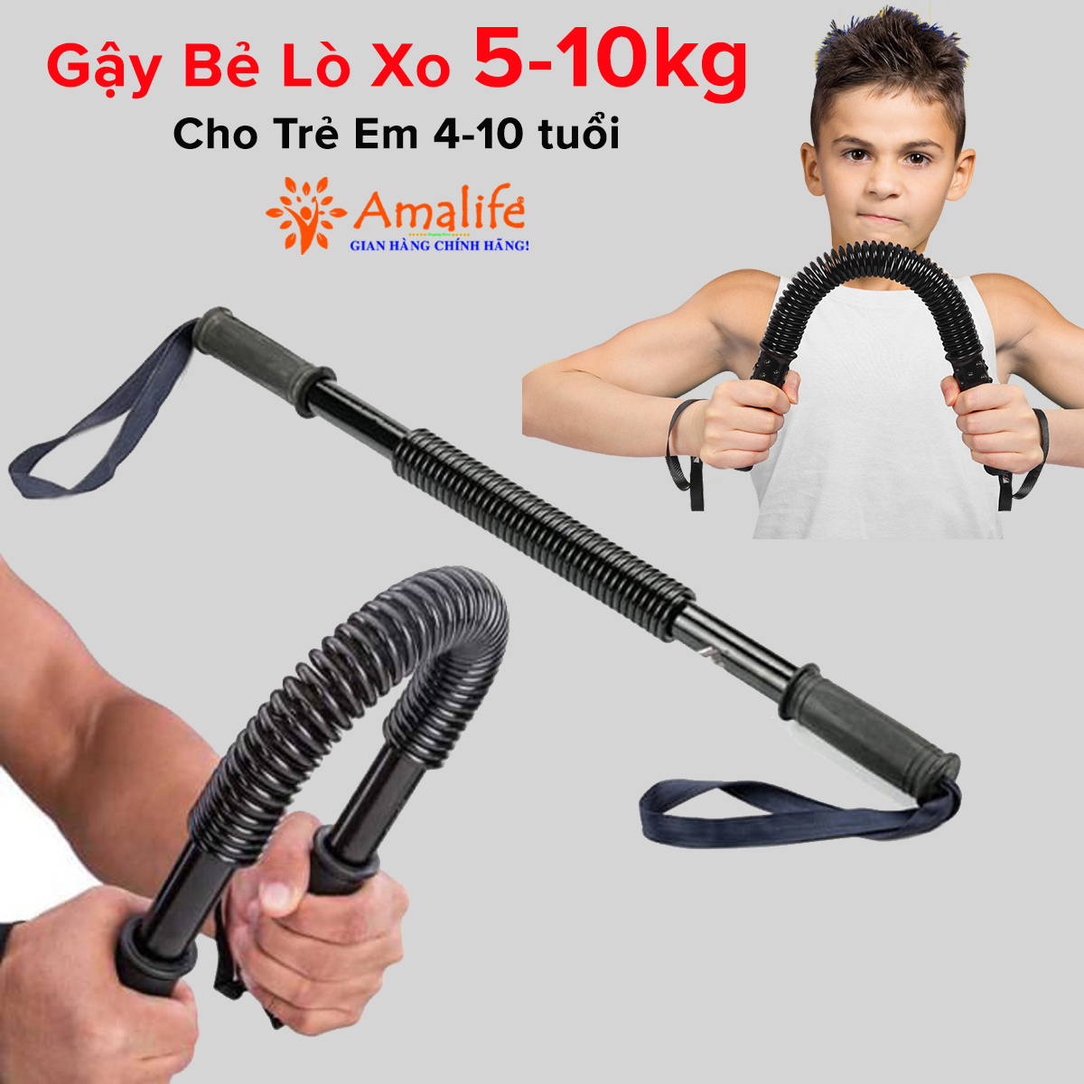 Mô tả Gậy Bẻ Lò Xo Cho Trẻ Em Kháng Lực Từ 5-10kg Các Bé Từ 5-10 Tuổi Tập Thể Thao Tại Nhà Thanh Lò Xo 5kg 10kg Hãng Amalife - 1